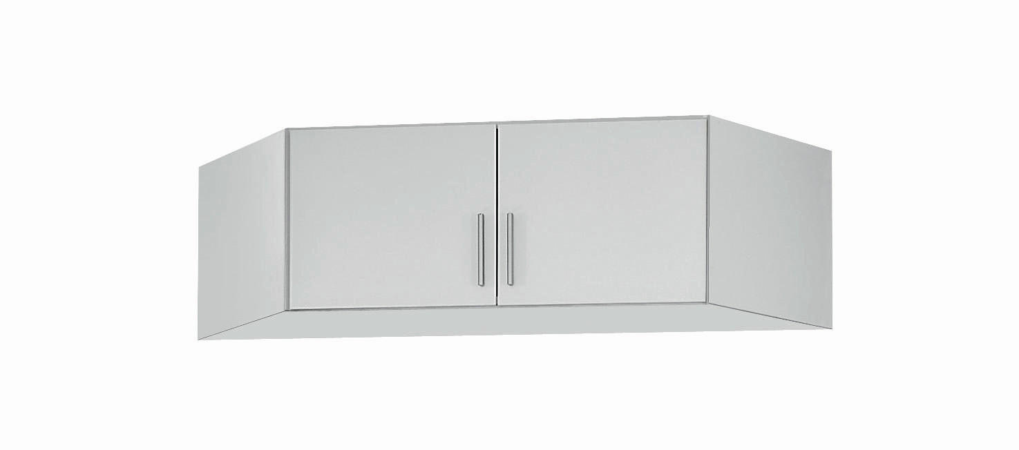 AUFSATZSCHRANK 117/39/117 cm Weiß, Weiß Hochglanz  - Weiß Hochglanz/Alufarben, Design, Holzwerkstoff/Kunststoff (117/39/117cm) - Carryhome