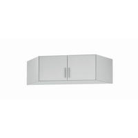 AUFSATZSCHRANK 117/39/117 cm   - Weiß Hochglanz/Alufarben, Design, Holzwerkstoff/Kunststoff (117/39/117cm) - Carryhome