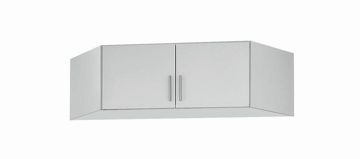 AUFSATZSCHRANK 117/39/117 cm   - Weiß Hochglanz/Alufarben, Design, Holzwerkstoff/Kunststoff (117/39/117cm) - Carryhome