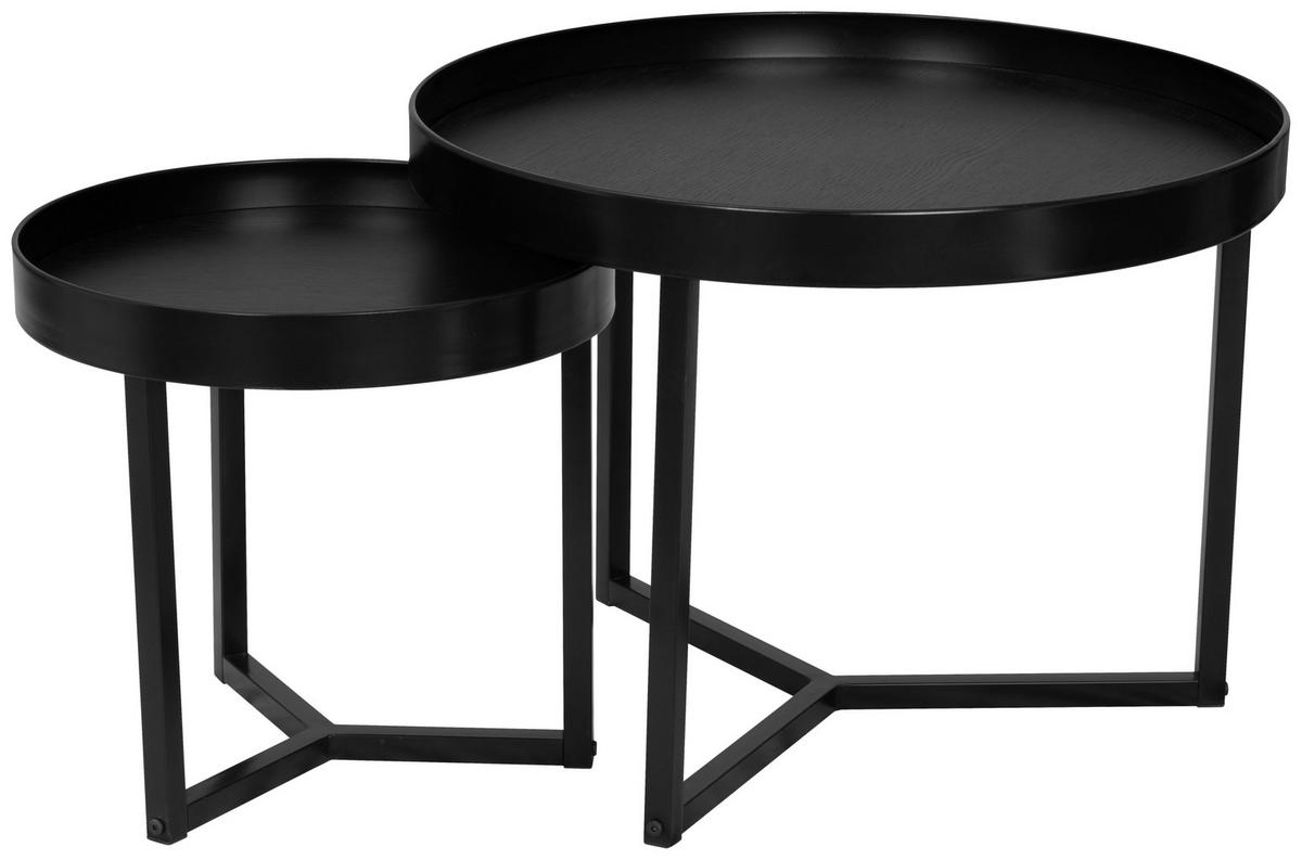 COUCHTISCHSET in Metall, Holzwerkstoff  - Schwarz, Design, Holzwerkstoff/Metall - MID.YOU