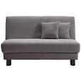 SCHLAFSOFA Cord Grau  - Schwarz/Grau, Design, Textil/Metall (145/85/100cm) - Carryhome