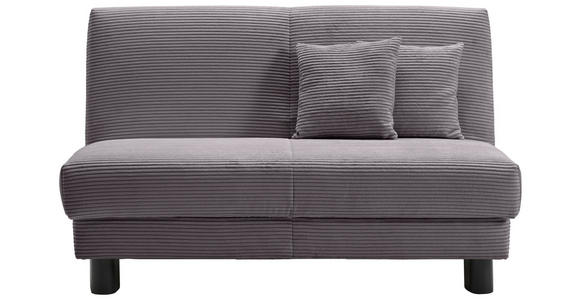 SCHLAFSOFA Cord Grau  - Schwarz/Grau, Design, Textil/Metall (145/85/100cm) - Carryhome