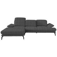 ECKSOFA  in Webstoff Anthrazit  180/289 cm  - Anthrazit/Schwarz, Design, Textil/Metall (180/289cm) - Stylife