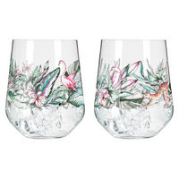 GLÄSERSET Schattenfauna 2-teilig  - Pink/Gelb, LIFESTYLE, Glas (10,2/12,4/10,2cm) - Ritzenhoff