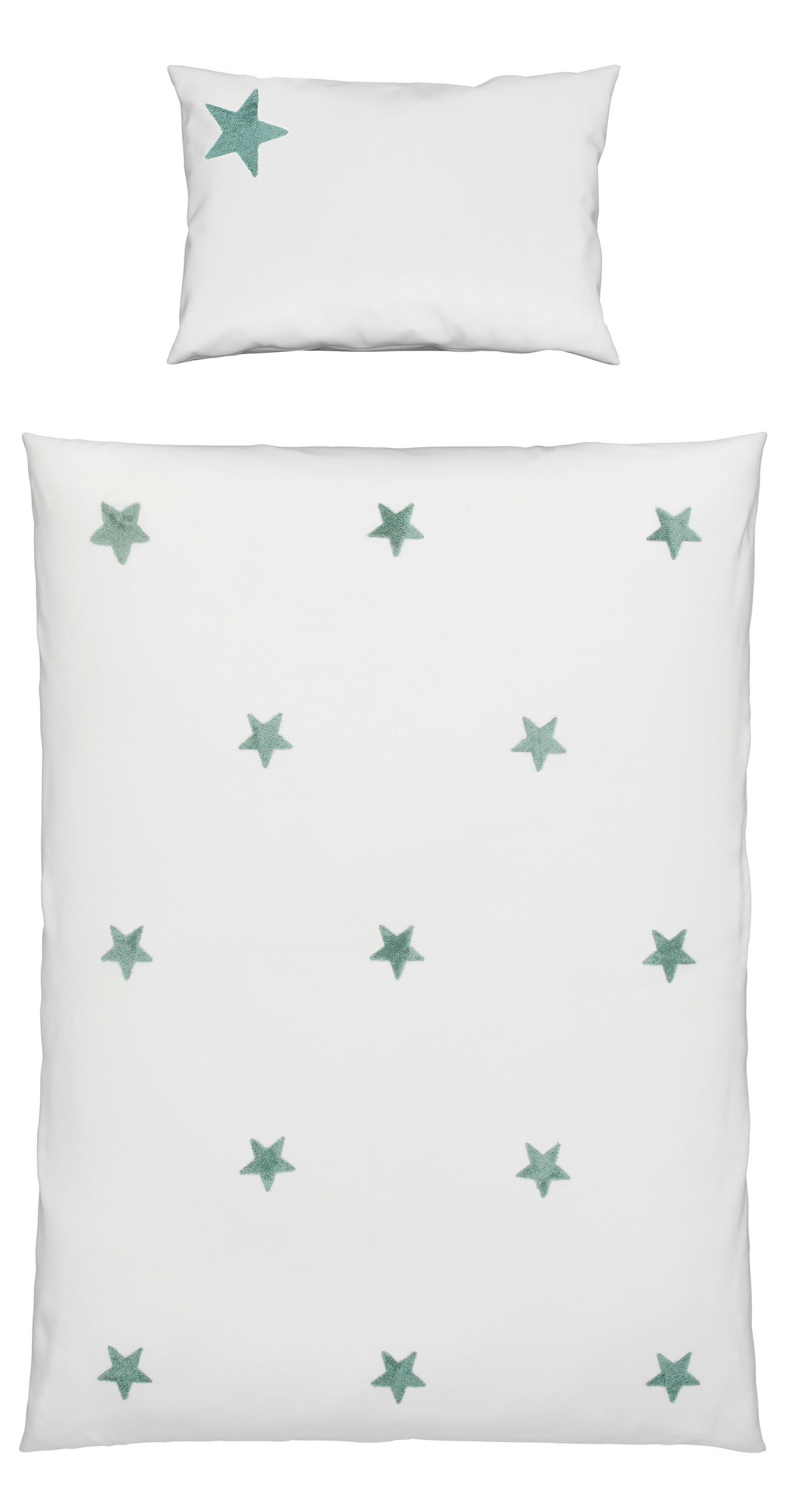 BABYBETTWÄSCHE 100/135 cm  - Weiß/Grau, Basics, Textil (100/135cm) - Patinio