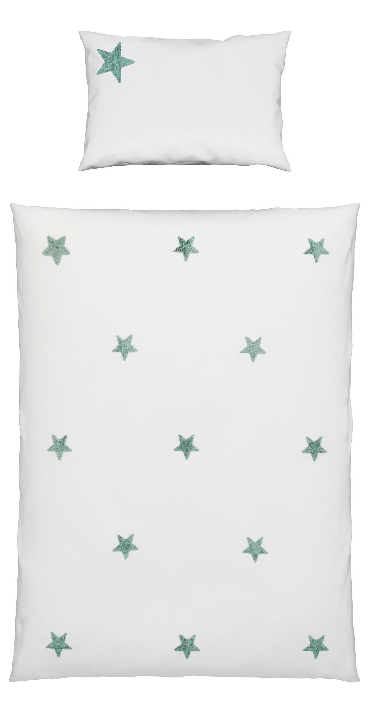 BABYBETTWÄSCHESET 100/135 cm  - Weiss/Grau, Basics, Textil (100/135cm) - Patinio