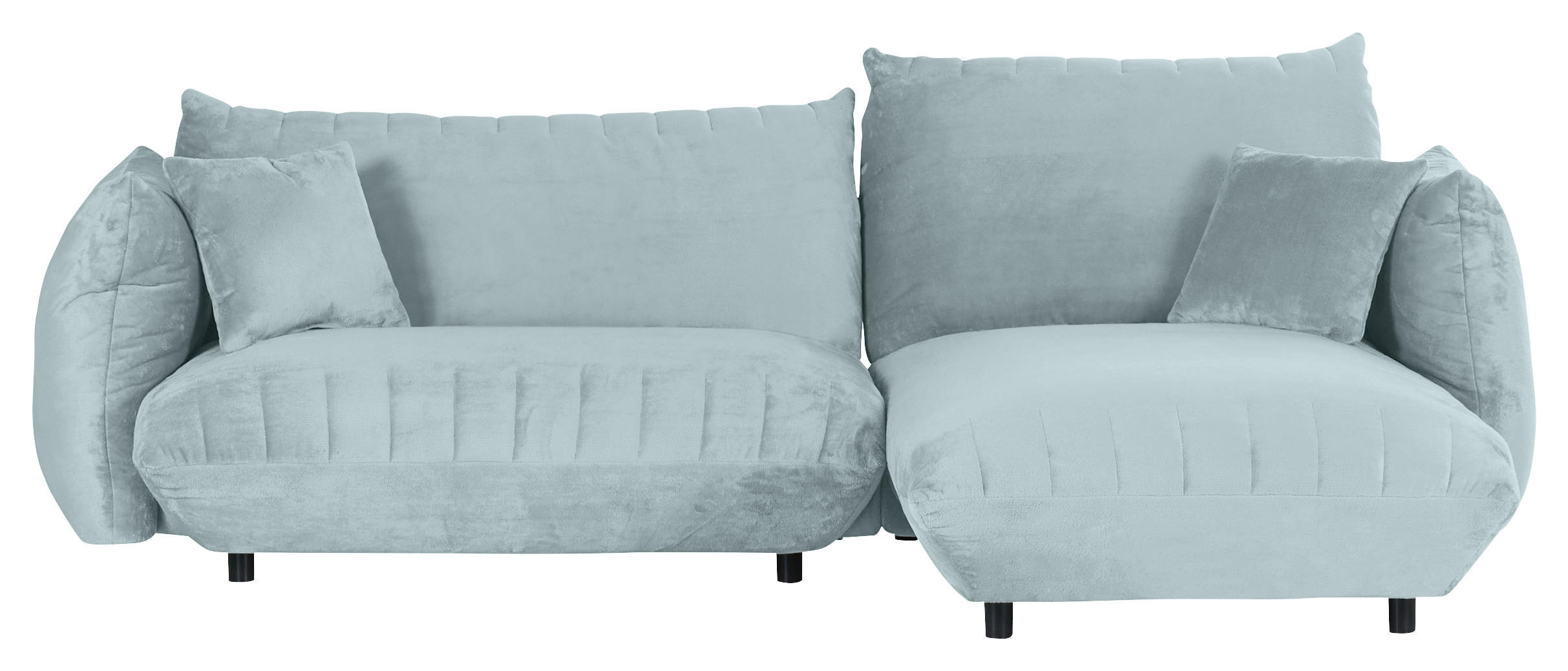 HÖRNSOFFA i plysch mintgrön  - mintgrön/svart, Klassisk, textil/plast (270/170cm) - MID.YOU