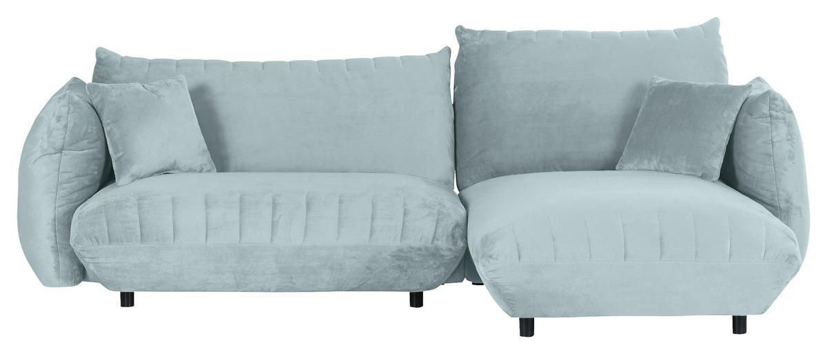 HÖRNSOFFA i plysch mintgrön  - mintgrön/svart, Klassisk, textil/plast (270/170cm) - MID.YOU