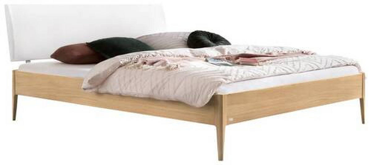 BETT 140/200 cm  in Weiss, Eichefarben   - Weiss/Eichefarben, Konventionell, Holz/Textil (140/200cm) - Hasena