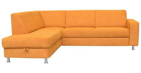 ECKSOFA Gelb Chenille  - Chromfarben/Gelb, Design, Kunststoff/Textil (198/248cm) - Xora