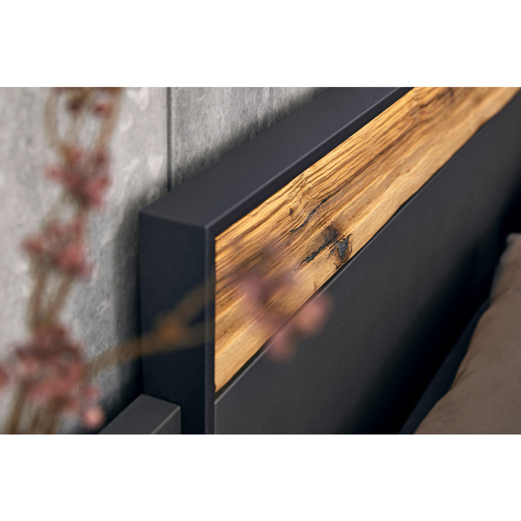 Thumbnail - Musterring Schlafzimmer Joline, Graphit, Eiche, Holz, Holzwerkstoff, Wildeiche, massiv, 6 Fächer, 180x200 cm, Goldenes M...