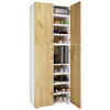 SCHUHSCHRANK Weiß, Honigeiche  - Honigeiche/Silberfarben, Design, Holzwerkstoff/Kunststoff (70/182/39cm) - MID.YOU