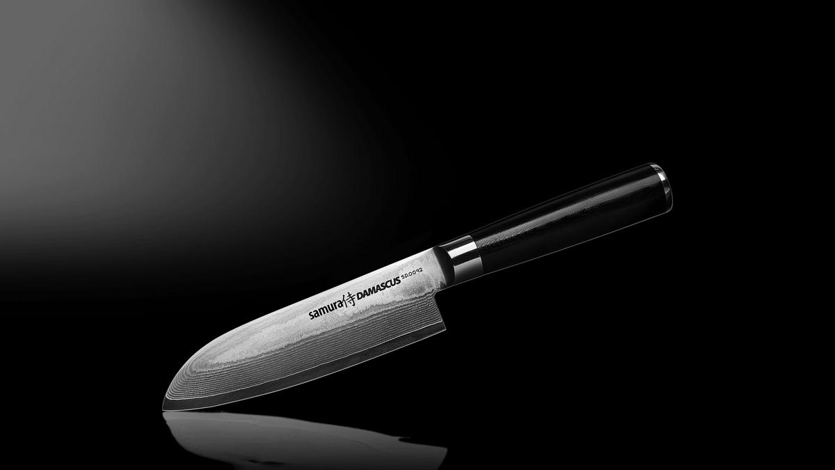 NOŽ SANTOKU  Damascus  27,5/4/2,5 cm          ogljikovo jeklo - Basics, kovina/umetna masa (27,5/4/2,5cm) - Samura