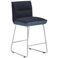 TRESENSTUHL Flachgewebe Blau, Edelstahlfarben, Dunkelblau Stahl Stoffauswahl, Typenauswahl, Gestellauswahl  - Blau/Edelstahlfarben, Design, Textil/Metall (48/92/54cm) - Dieter Knoll