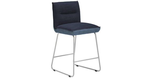 TRESENSTUHL in Blau, Edelstahlfarben, Dunkelblau - Blau/Edelstahlfarben, Design, Textil/Metall (48/92/54cm) - Dieter Knoll