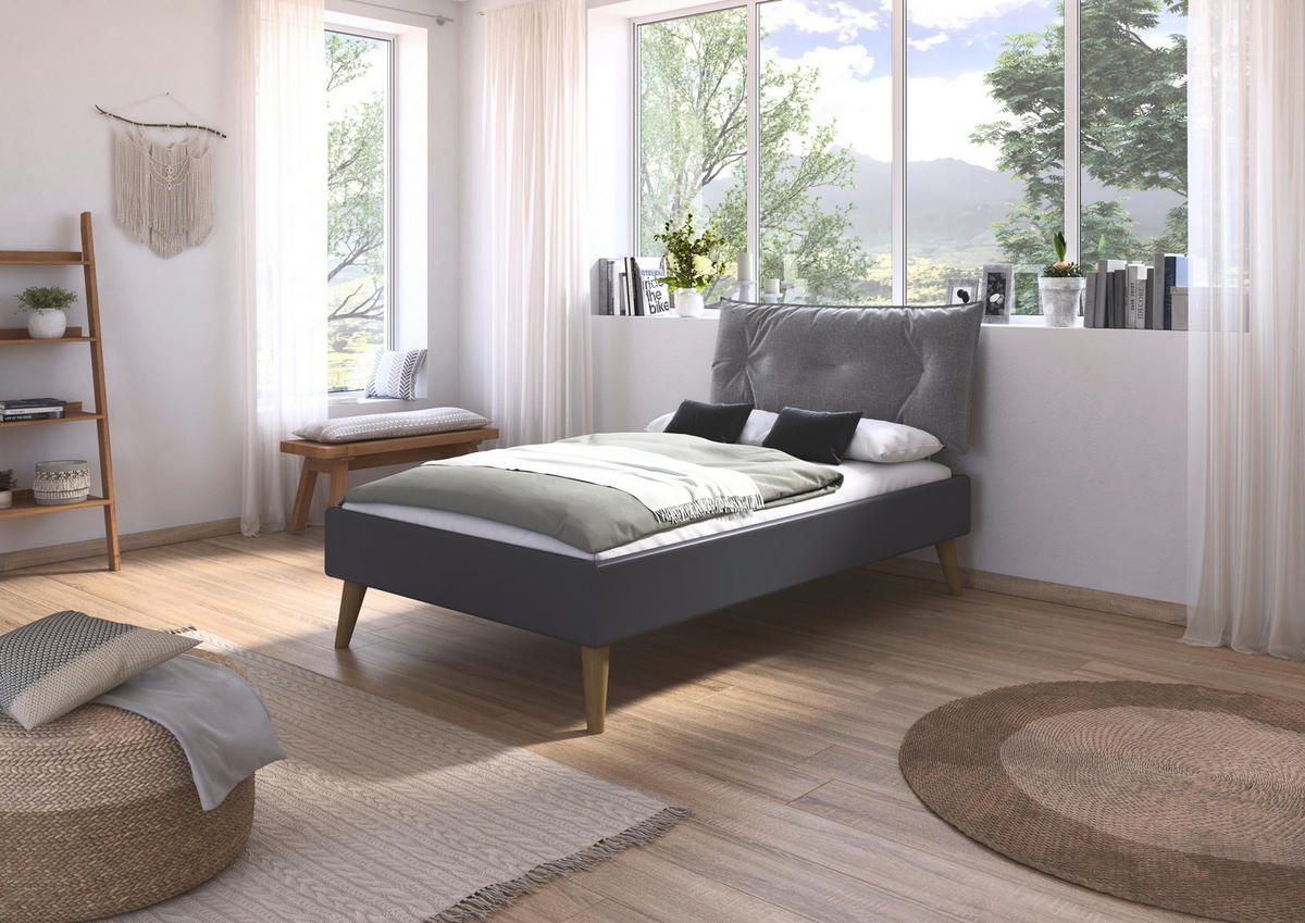 BETT 120/200 cm  Grau   - Wildeiche/Grau, Design, Holz/Holzwerkstoff (120/200cm) - Carryhome