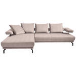 ECKSOFA Fino in Mikrofaser Rosa  224/305 cm  - Schwarz/Rosa, Design, Textil/Metall (224/305cm) - Dieter Knoll