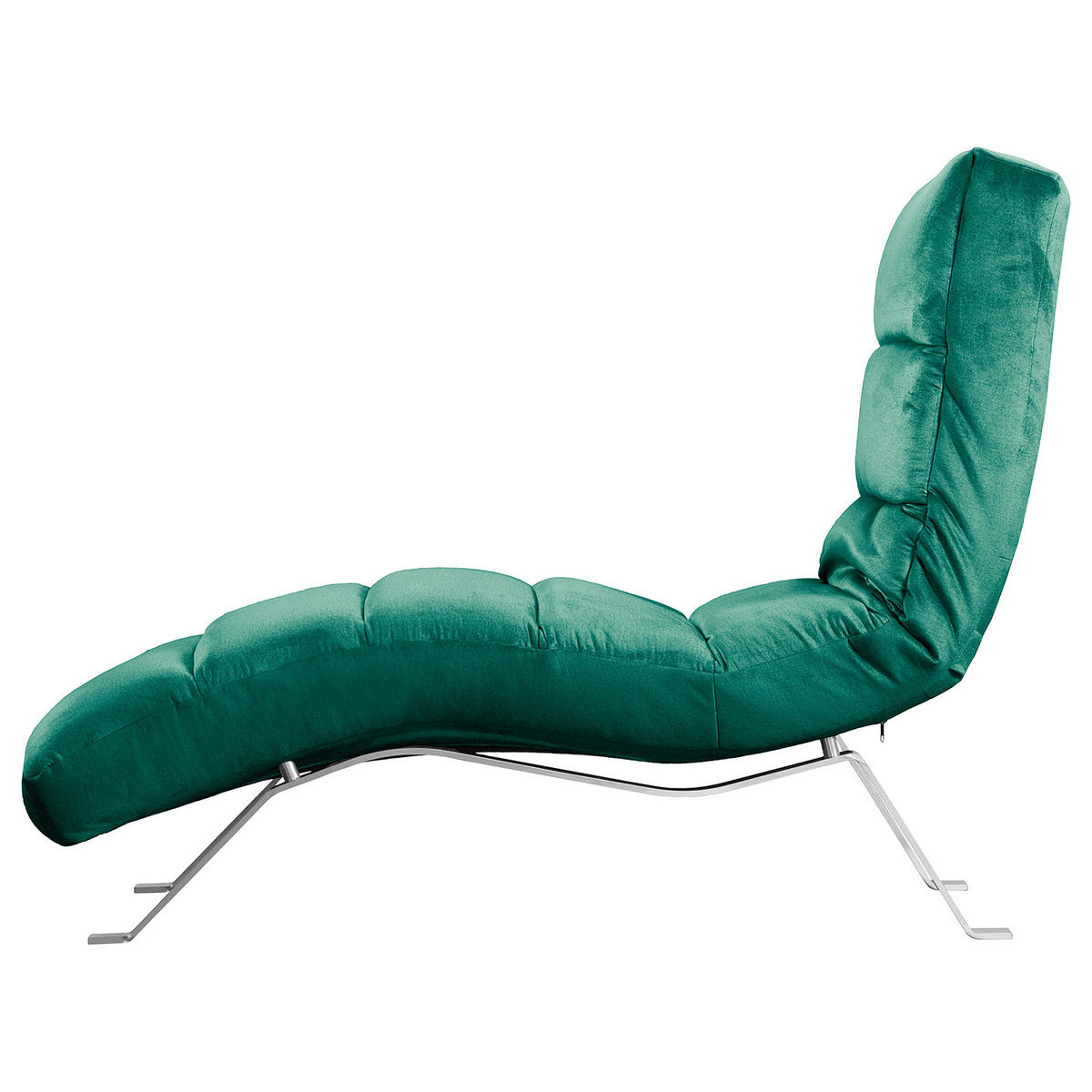 RELAXLIEGE SWING Samt Grün  - Silberfarben/Grün, Design, Textil/Metall (65/65-95/171cm) - Livetastic