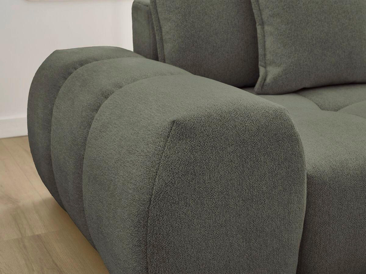 ECKSCHLAFSOFA EVEREST  mit Rücken echt, Armteil links, Armteil rechts Flachgewebe Grün  - Schwarz/Grün, MODERN, Kunststoff/Textil (318/180cm) - Livetastic