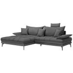 ECKSOFA in Webstoff Graubraun  - Graubraun/Schwarz, MODERN, Textil/Metall (173/297cm) - Carryhome