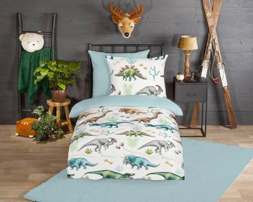 KINDERBETTWÄSCHE Dino Biber 135/200 cm  - Multicolor, Design, Textil (135/200cm)