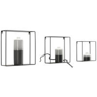 WANDREGALSET  - Schwarz, Trend, Metall (35/35/10cm) - Landscape