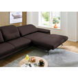 ECKSOFA in Echtleder Braun  - Schwarz/Braun, Design, Leder/Metall (332/193cm) - Dieter Knoll