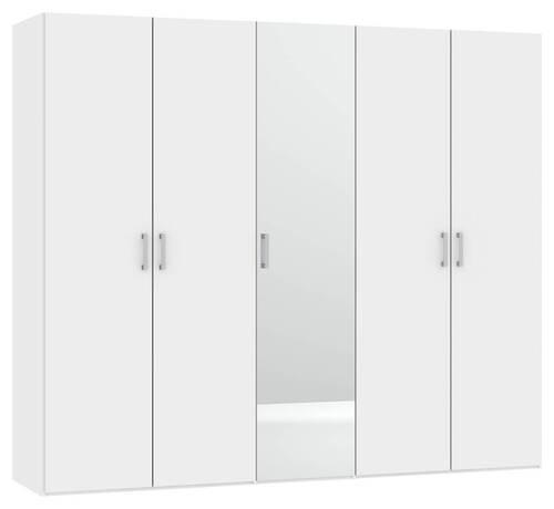 DREHTÜRENSCHRANK 253/215/59 cm 5-türig Weiß  - Chromfarben/Weiß, Design, Glas/Holzwerkstoff (253/215/59cm) - Boxxx