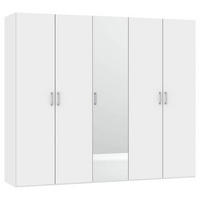 DREHTÜRENSCHRANK 253/236/59 cm 5-türig Weiß  - Chromfarben/Weiß, Design, Glas/Holzwerkstoff (253/236/59cm) - Boxxx