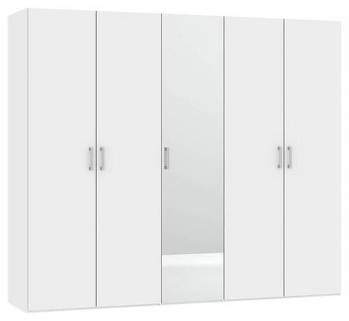 DREHTÜRENSCHRANK 253/236/59 cm 5-türig Weiß  - Chromfarben/Weiß, Design, Glas/Holzwerkstoff (253/236/59cm) - Boxxx