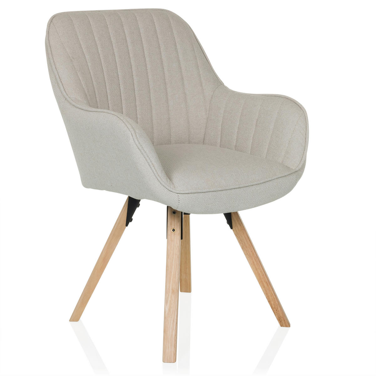 ARMLEHNSTUHL   Flachgewebe  Creme  - Buchefarben/Creme, MODERN, Holz/Textil (56/84/62cm) - MID.YOU