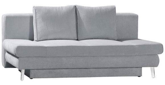 SCHLAFSOFA in Cord Grau - Chromfarben/Grau, Design, Textil/Metall (200/85/90cm) - Xora
