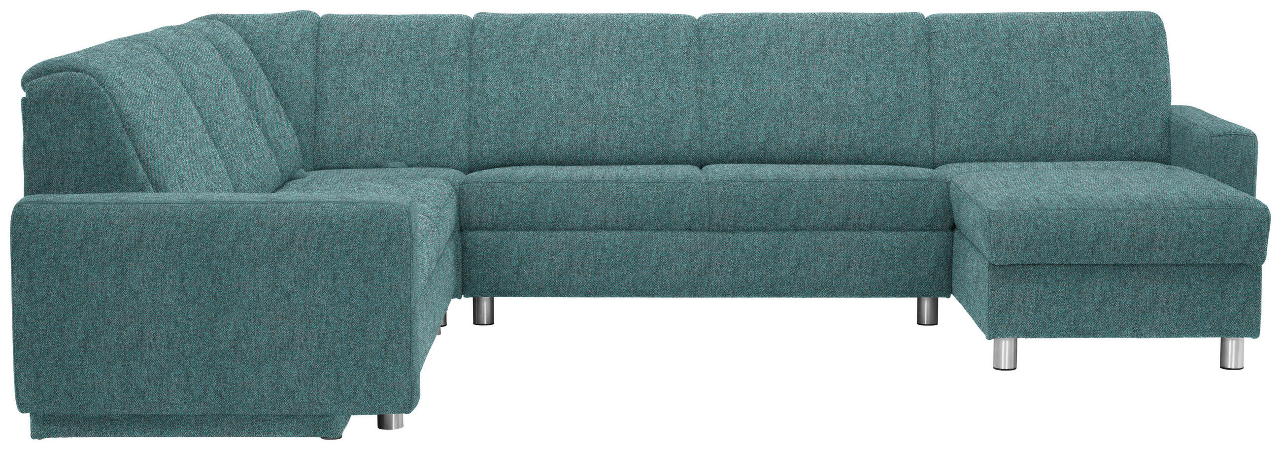 WOHNLANDSCHAFT  in Chenille Türkis  - Türkis/Alufarben, KONVENTIONELL, Kunststoff/Textil (236/322/158cm) - Sedda