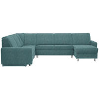 WOHNLANDSCHAFT  in Chenille Türkis  - Türkis/Alufarben, KONVENTIONELL, Kunststoff/Textil (236/322/158cm) - Sedda