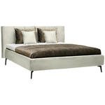 POLSTERBETT Matratze, Lattenrost Ecru 180/200 cm  - Ecru/Schwarz, Design, Holz/Textil (180/200cm) - Johann Jakob