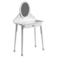 SCHMINKTISCH Weiß  - Goldfarben/Weiß, MODERN, Holzwerkstoff/Kunststoff (70/128,5/40cm) - MID.YOU