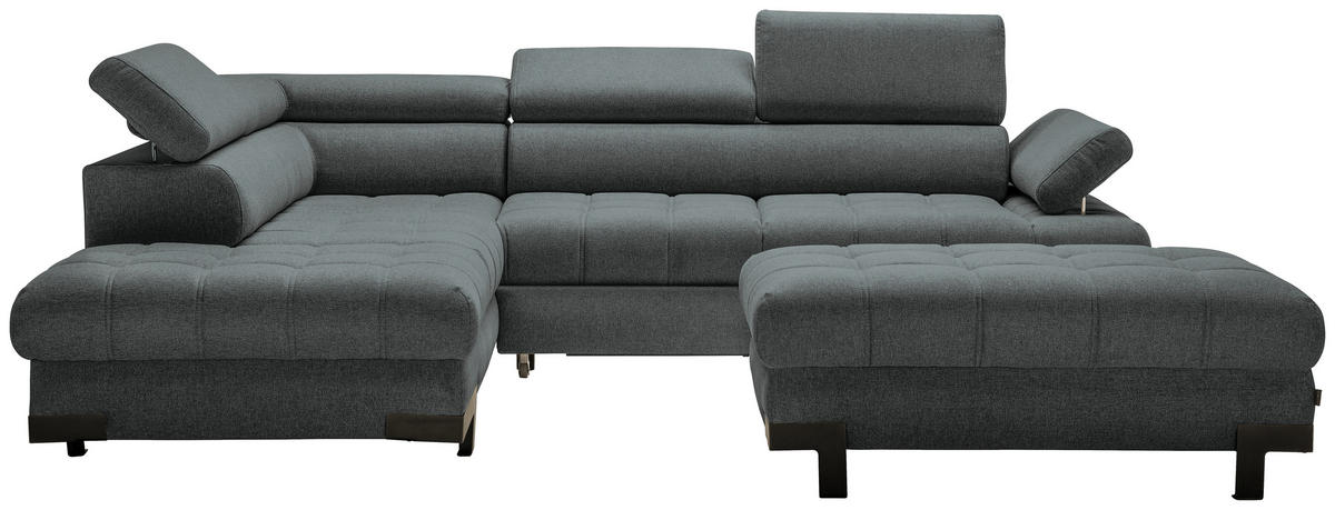 HÖRNSOFFA i vävt tyg grafitfärgad  - grafitfärgad/svart, Design, metall/textil (223/263cm) - Livetastic
