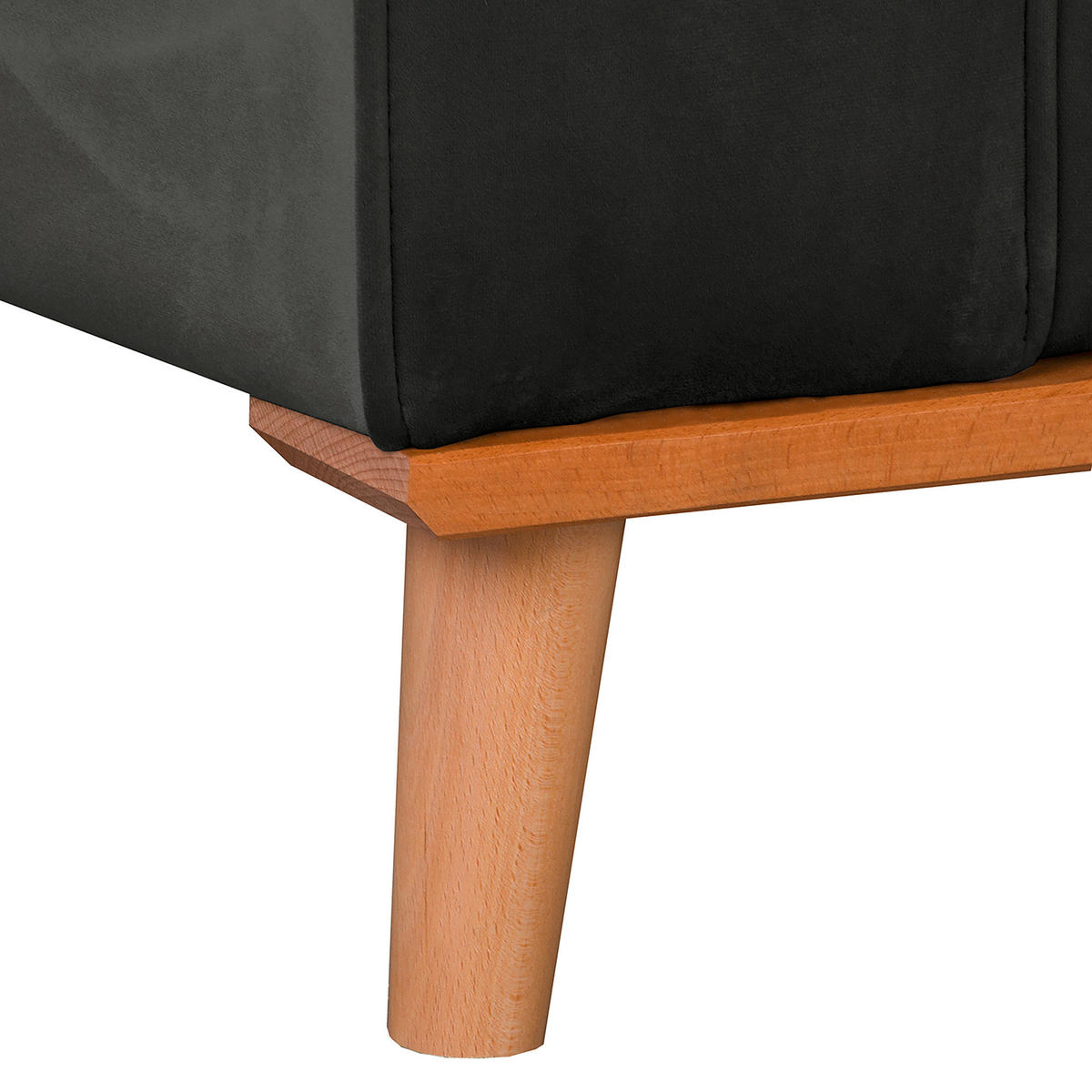 ECKSOFA Mikrofaser Dunkelgrau  - Wengefarben/Dunkelgrau, Design, Holz/Textil (230/150cm) - Livetastic