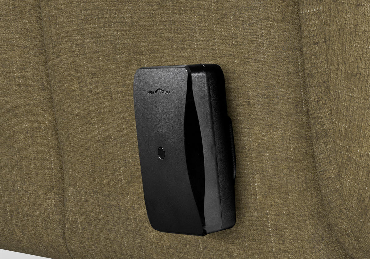 RELAXSESSEL TV VARIO COMFORT E S1 Flachgewebe Kopfteilverstellung, Rücken echt    - Silberfarben/Olivgrün, Basics, Textil/Metall (70/124/85cm) - Sit & More