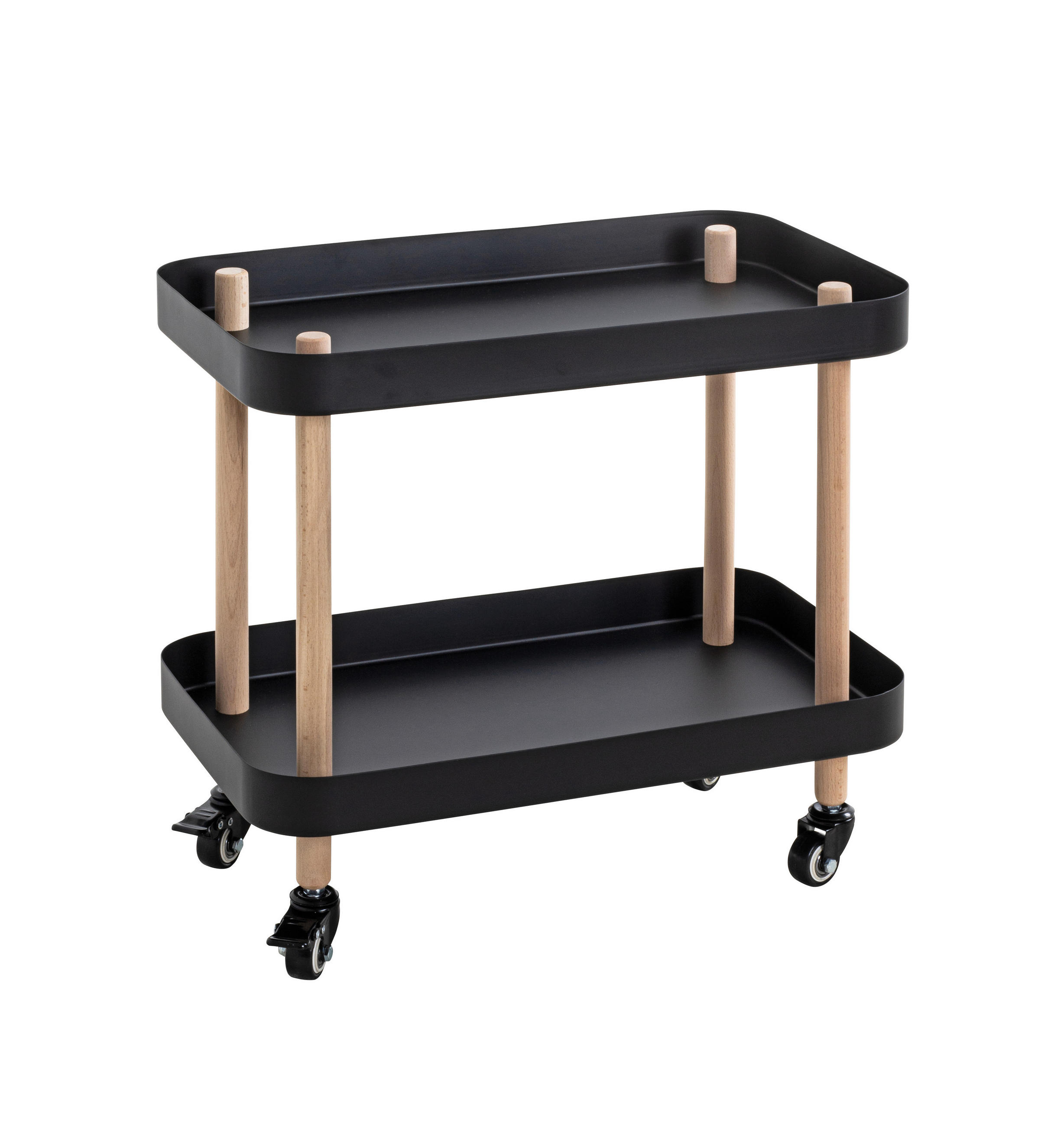 SERVÍROVACÍ VOZÍK, přírodní barvy, černá, barvy buku, 50/30/47 cm - černá/přírodní barvy, Moderní, kov/dřevo (50/30/47cm)