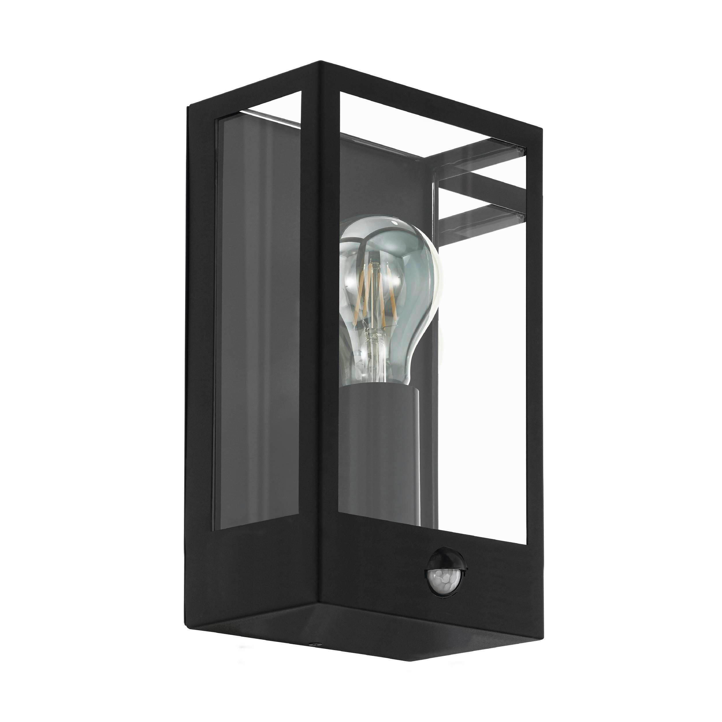 AUßENWANDLEUCHTE Alamonte 17/10/29,5 cm   - Klar/Schwarz, KONVENTIONELL, Glas/Metall (17/10/29,5cm) - Eglo