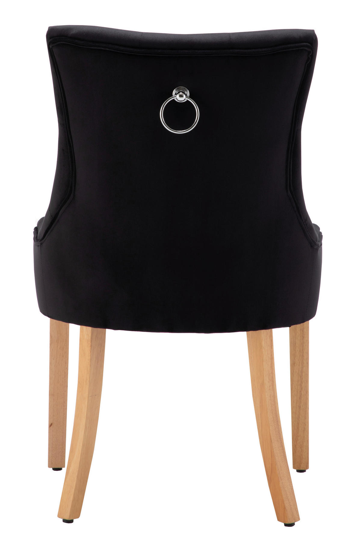 STUHL-SET 2 Stück  in Samt  - Schwarz/Naturfarben, Design, Holz/Textil (56/91/63cm) - Livetastic