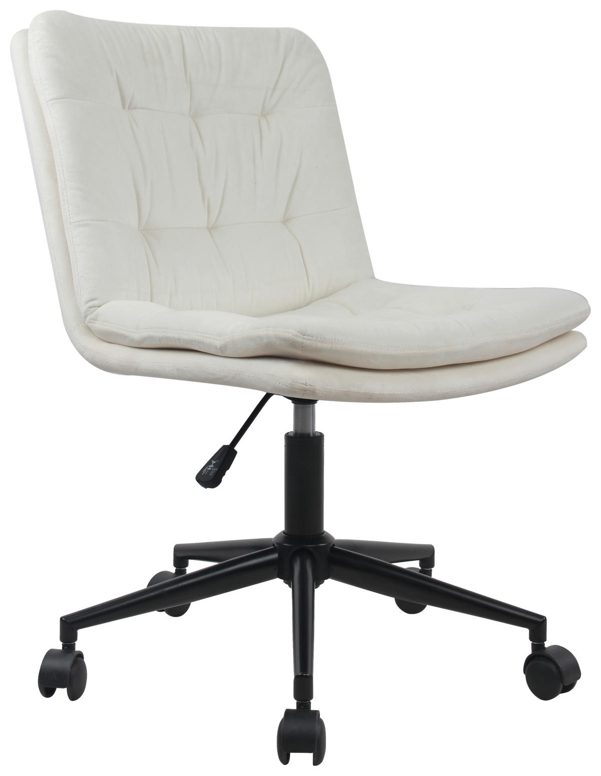 VRTLJIVI STOL kovina, umetna masa, tekstil krem barve  - črna/krem barve, Moderno, kovina/umetna masa (42/98/45cm) - MID.YOU