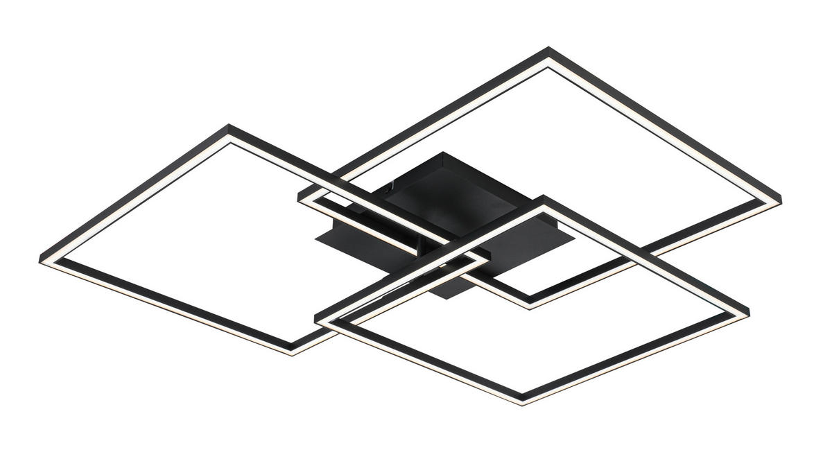 LED PLAFONJERA  - bela/crna, Trendi, metal/plastika (70/70/9cm) - Novel