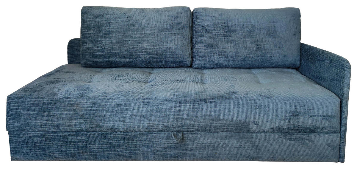 LIEGE in Velours Blau  - Blau/Schwarz, Konventionell, Kunststoff/Textil (205/80/95cm) - Xora