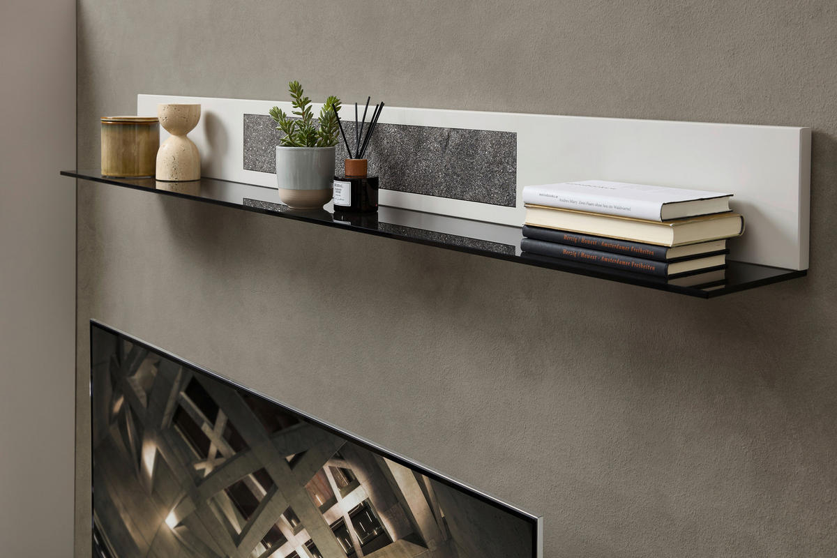 WOHNWAND 3-teilig  in Anthrazit, Hellgrau, Sahara  275/204/45 cm  - Anthrazit/Hellgrau, Design, Glas/Holzwerkstoff (275/204/45cm) - Novel