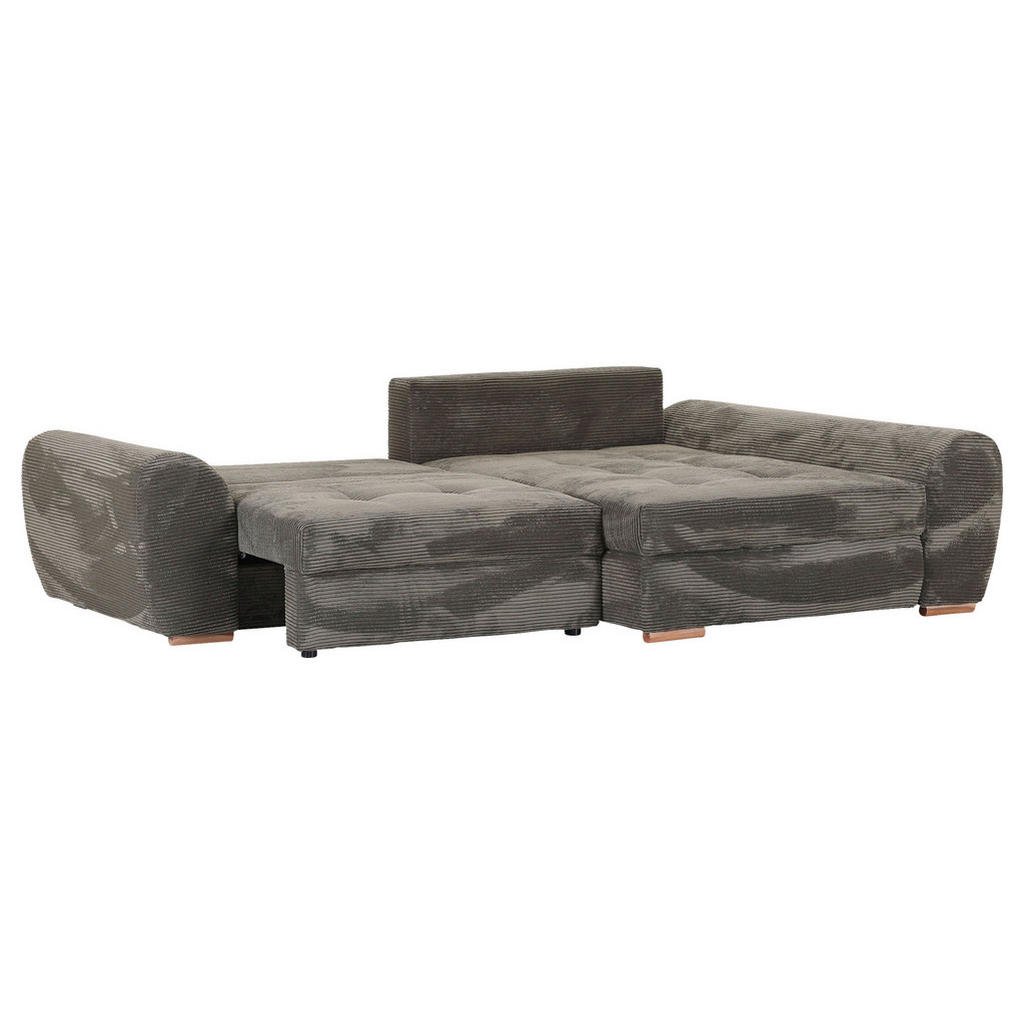 Thumbnail - Carryhome Ecksofa, Dunkelgrün, Textil, Buche, massiv, 2-3-Sitzer, Füllung: Schaumstoff, Ottomane rechts, L-Form, einmali...