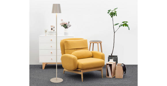 AKKU-STEHLEUCHTE 22/130 cm - Sandfarben, Design, Kunststoff/Metall (22/130cm) - Novel