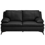 2-SITZER-SOFA Schwarz Echtleder  - Schwarz, Design, Leder/Metall (178/92/98cm) - Novel