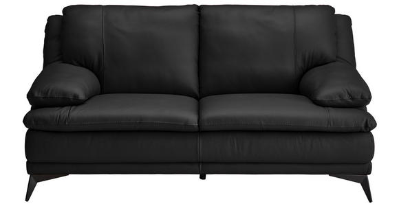 2-SITZER-SOFA Schwarz Echtleder  - Schwarz, Design, Leder/Metall (178/92/98cm) - Novel